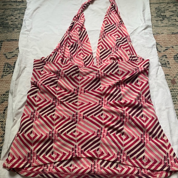 Pink, Patterned Halter Tank - Picture 4 of 7